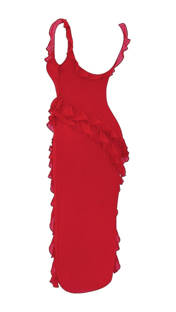AIIZIE CHERRY RUFFLE MAXI DRESS - product image