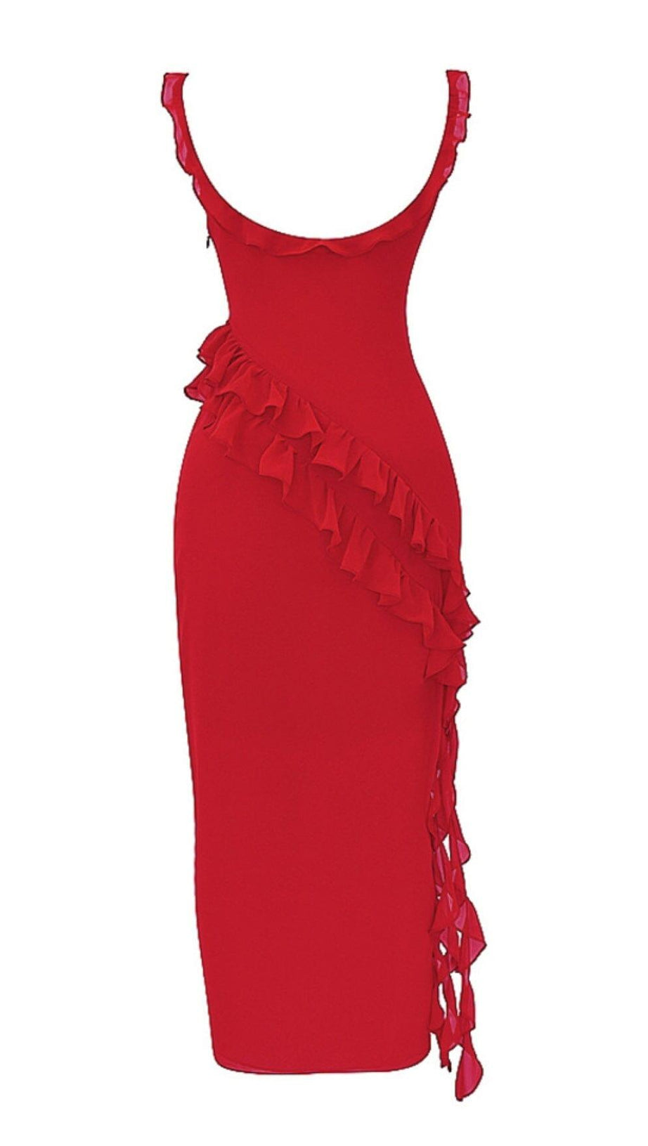 CHERRY RUFFLE MAXI DRESS