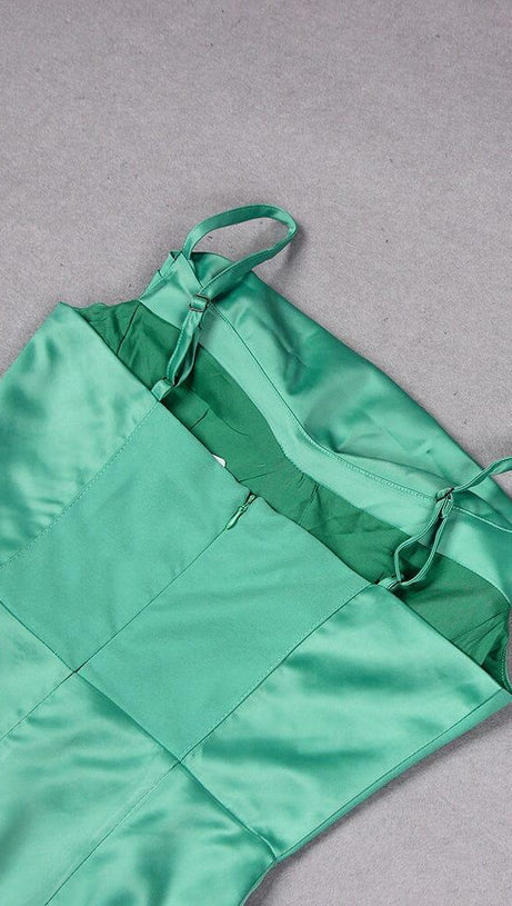 CORSET BODYCON SATIN MIDI DRESS