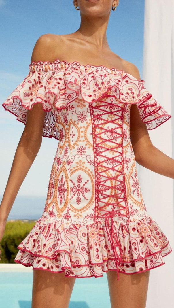AIIZIE CORSET EMBROIDERED DRESS - product image