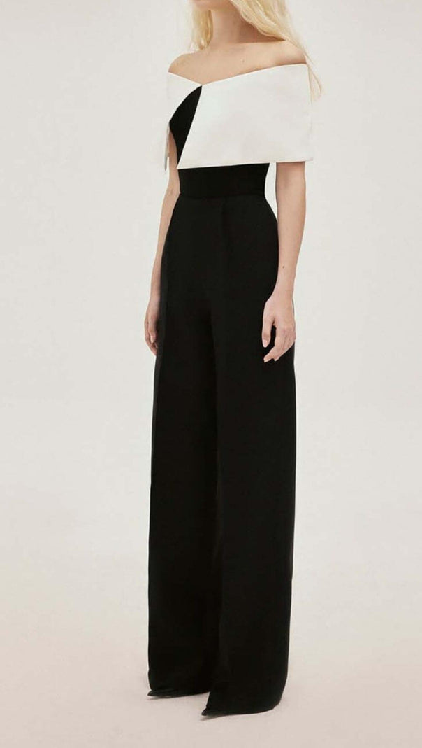 AIIZIE COTTON OFF-SHOULDER JUMPSUIT IN BLACK - product image