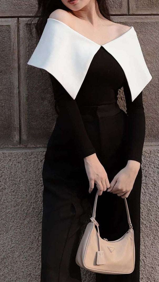AIIZIE COTTON OFF-SHOULDER JUMPSUIT IN BLACK - product image