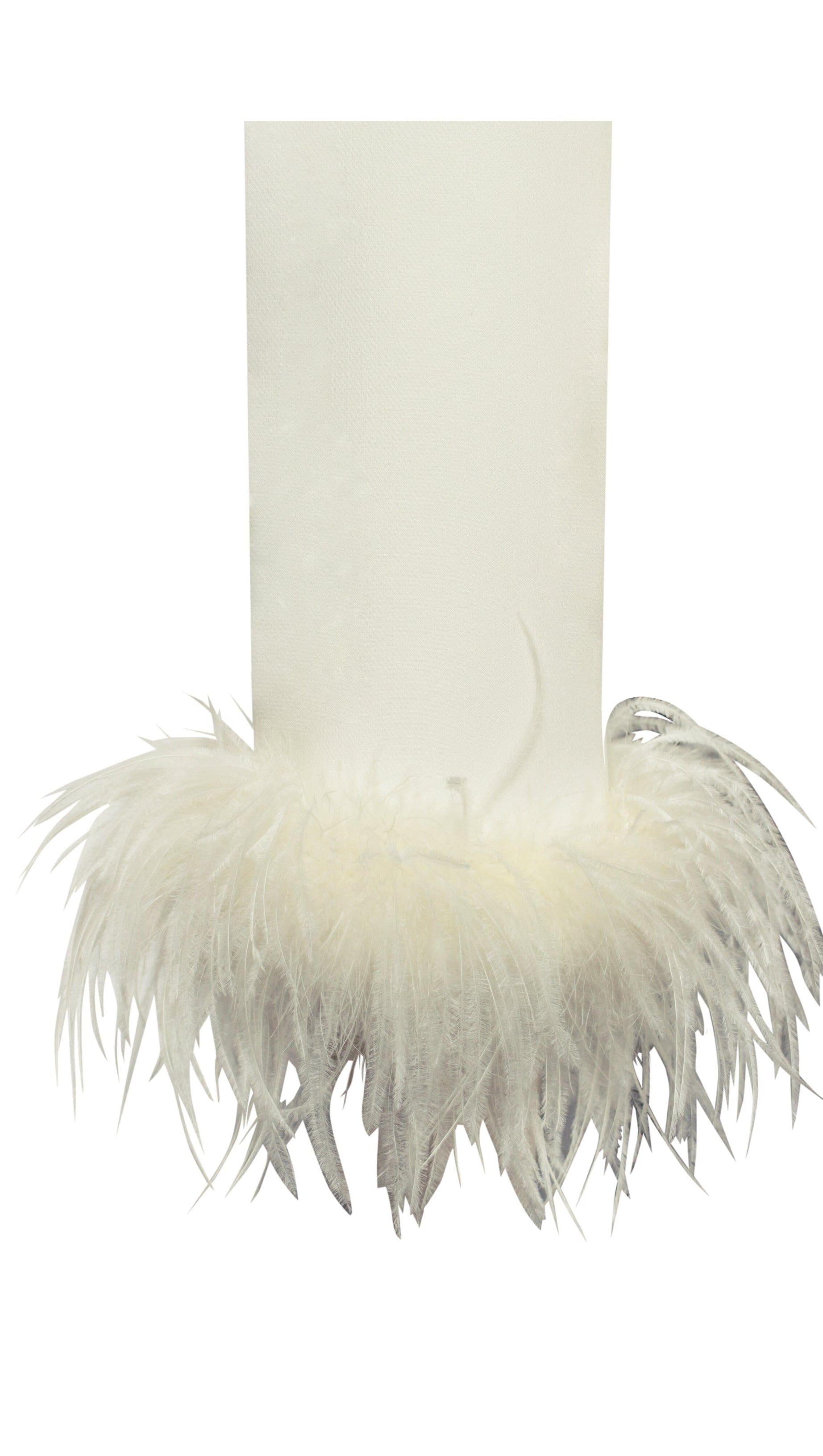 ABITO BLAZER BIANCO CREMA CON BORDI IN PIUME