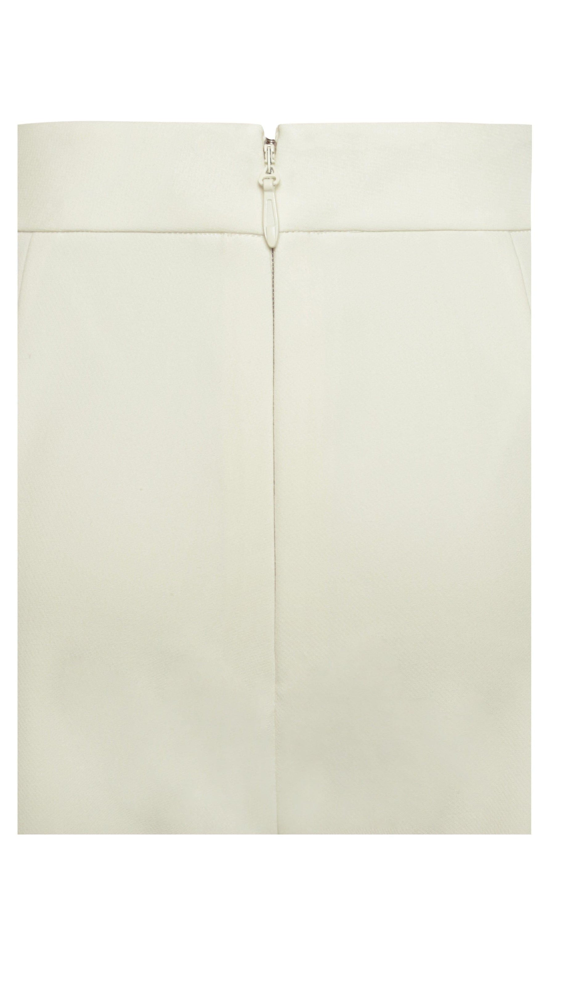 ABITO BLAZER BIANCO CREMA CON BORDI IN PIUME