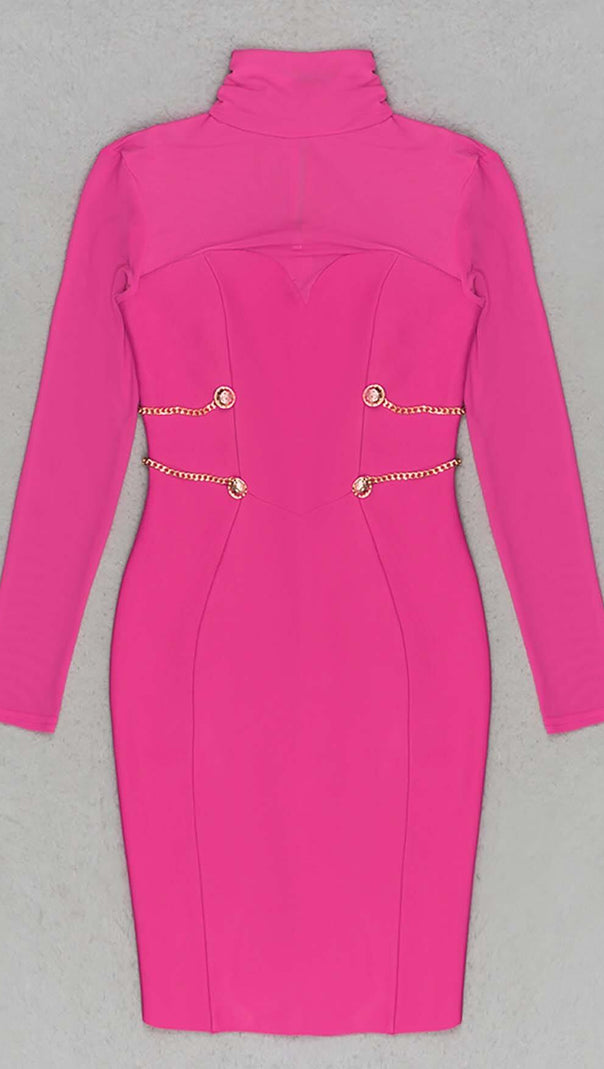 AIIZIE CREW NECK BODYCON BANDAGE MINI DRESS IN WINE - product image