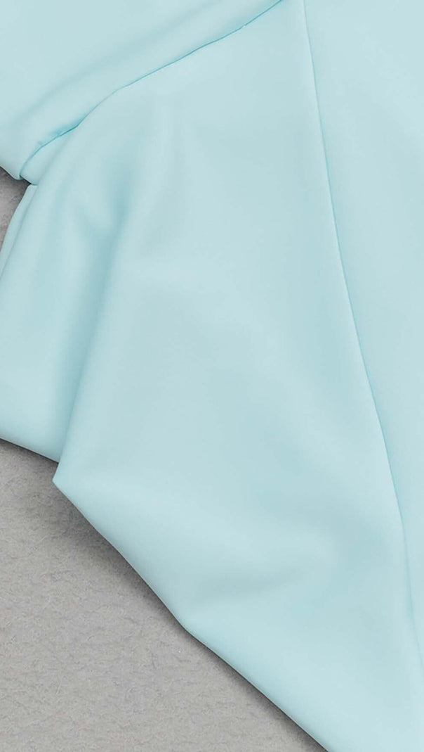 AIIZIE CRISS CROSS NECKLINE SATIN MIDI DRESS IN MINT - product image
