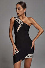 ONE SHOULDER BANDAGE DRESS