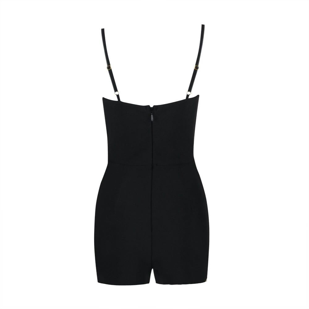 AIIZIE CRYSTAL BANDEAU MINI DRESS IN BLACK - product image