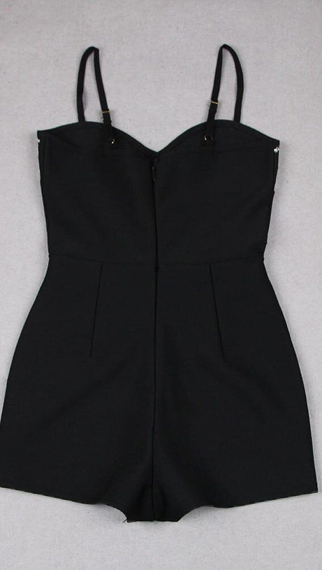 CRYSTAL BANDEAU MINI DRESS IN BLACK