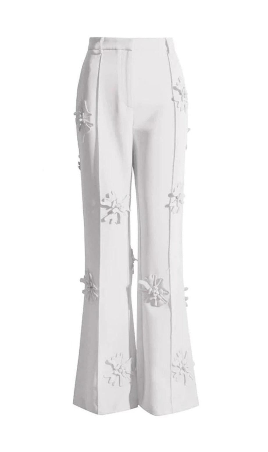JEANS STEREO FLOWER A VITA MEDIA IN BIANCO