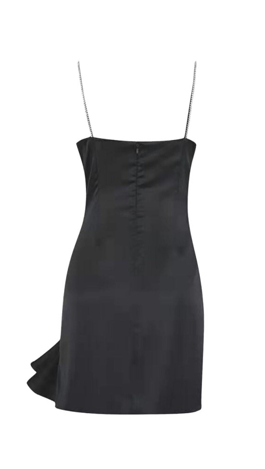 CRYSTAL BOW MINI DRESS IN BLACK