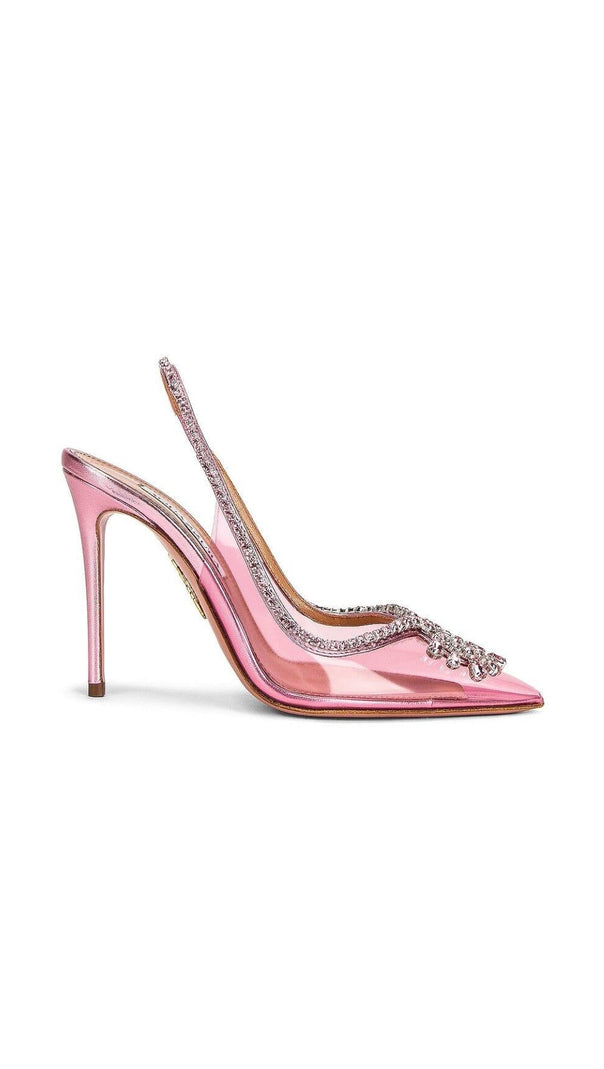 AIIZIE CRYSTAL CUTOUT EMBELLISHED PUMPS IN PINK - product image