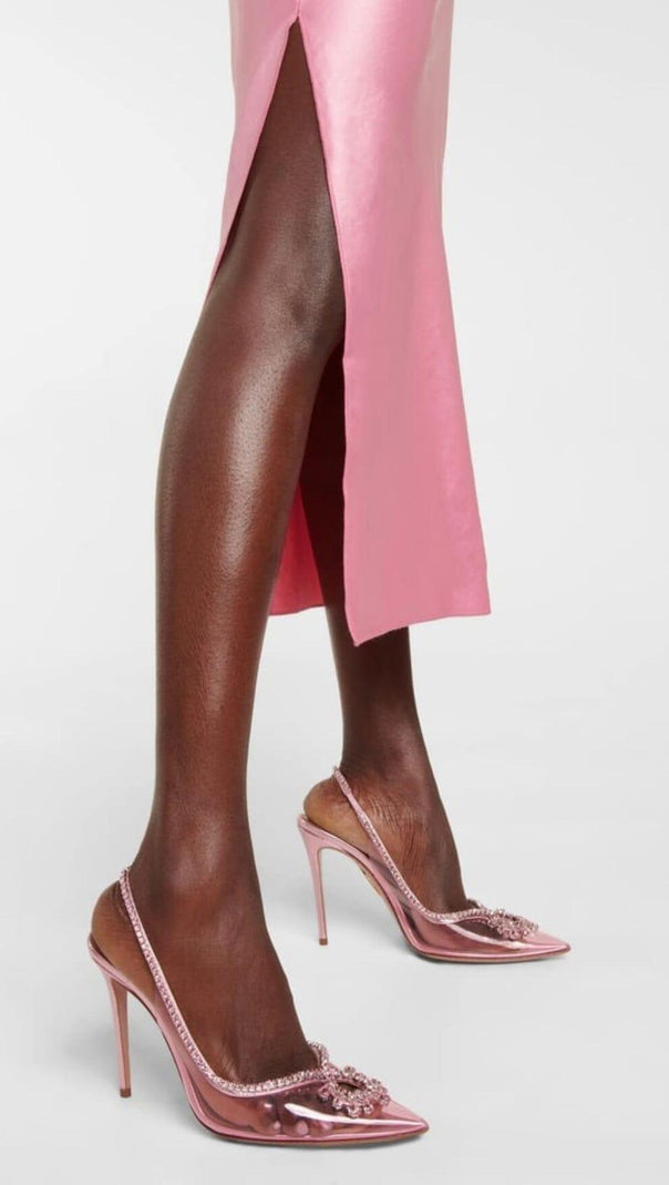 AIIZIE CRYSTAL CUTOUT EMBELLISHED PUMPS IN PINK - product image