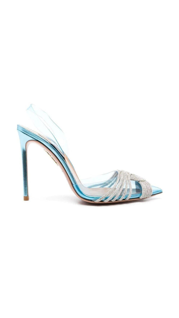 AIIZIE CRYSTAL EMBELLISHED SANDALS IN BLUE - product image