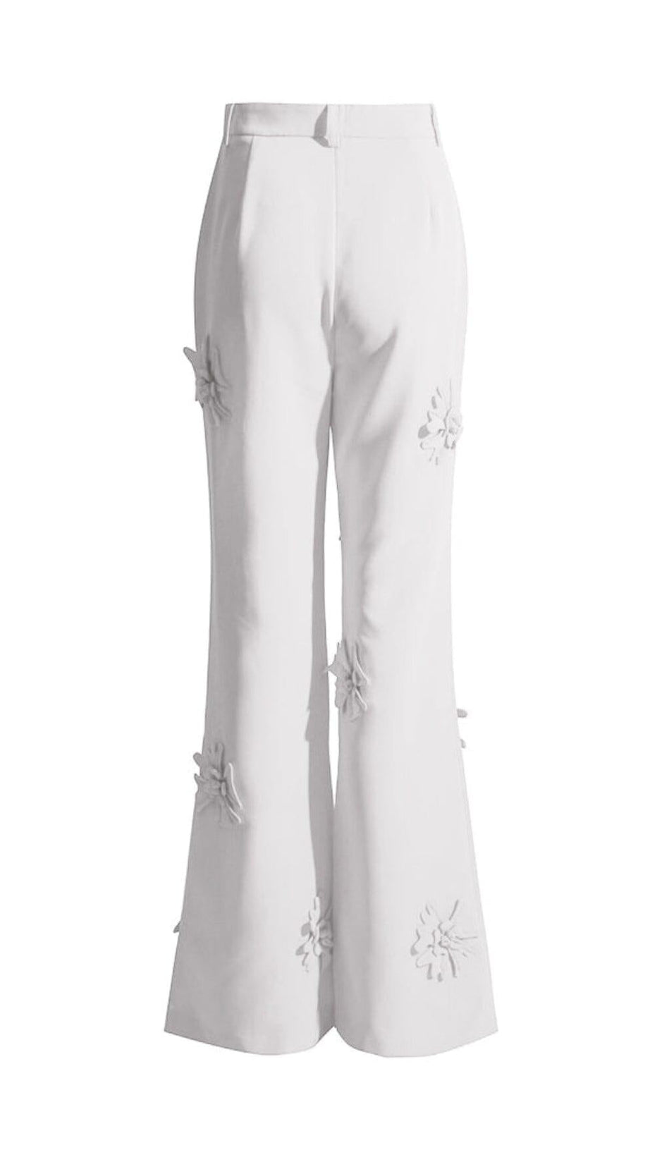 STEREO FLOWER MID-RISE JEANS IN WHITE