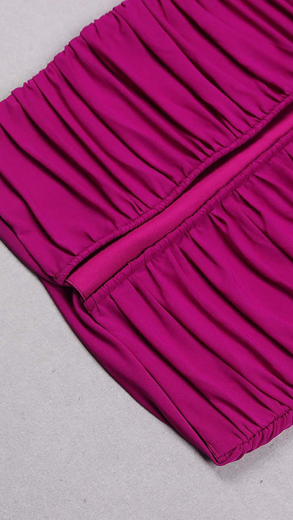AIIZIE CRYSTAL HALTER NECK MIDI DRESS IN GRAPE - product image