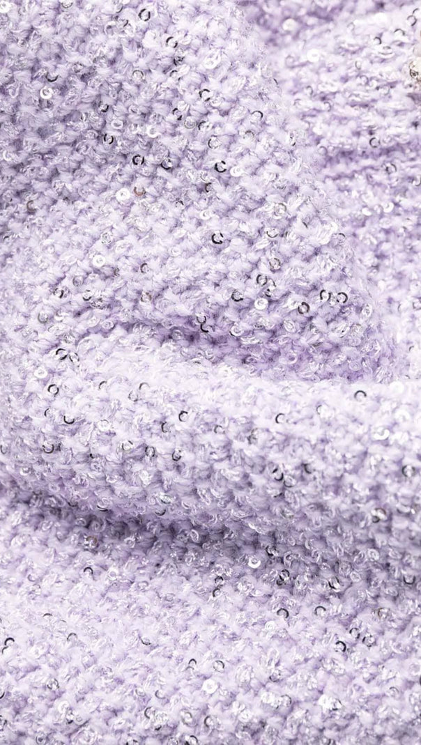 AIIZIE CRYSTAL-EMBELLISHED BUTTON MINI DRESS IN LILAC - product image