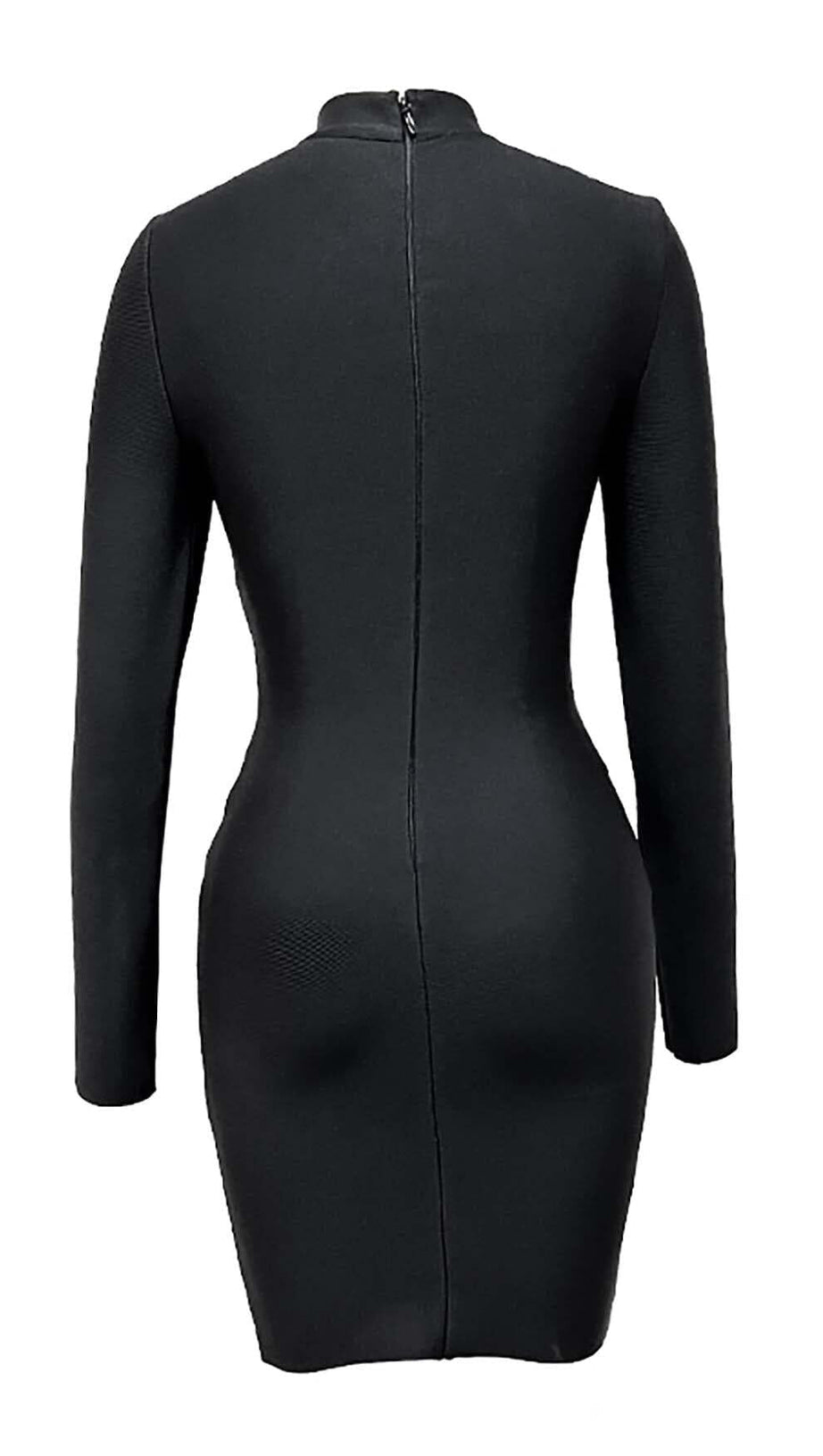 CRYSTAL-EMBELLISHED FLAME MINI DRESS IN BLACK