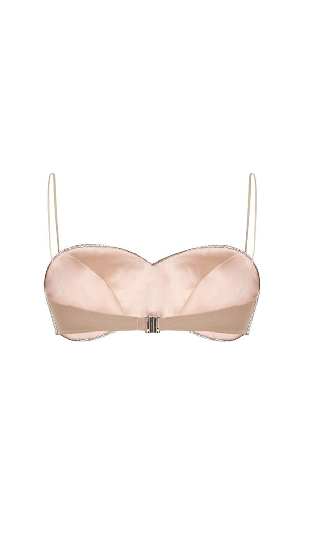 AIIZIE CRYSTALS BANDEAU TOP IN SILVER - product image