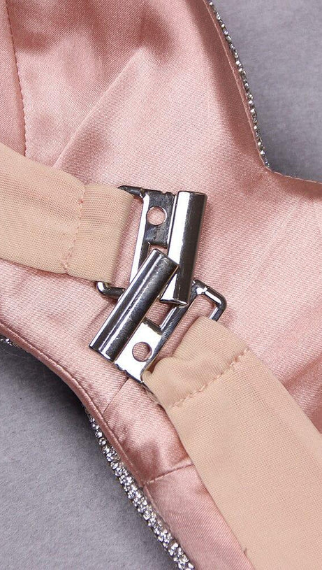 CRYSTALS BANDEAU TOP IN SILVER