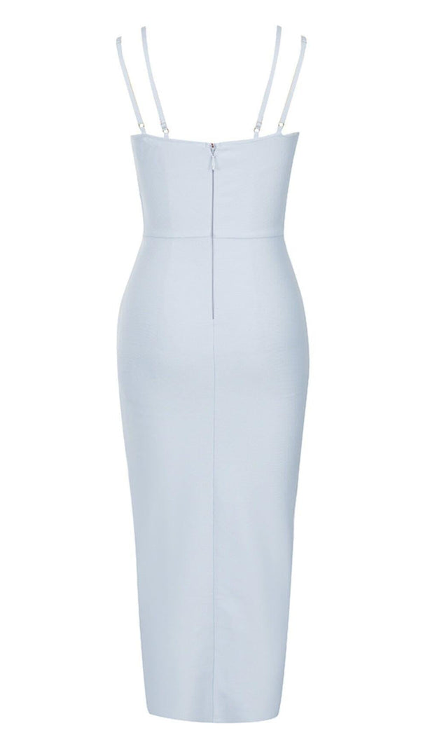 AIIZIE CUT OUT SPLIT MIDI DRESS IN LIGHT BLUE - product image