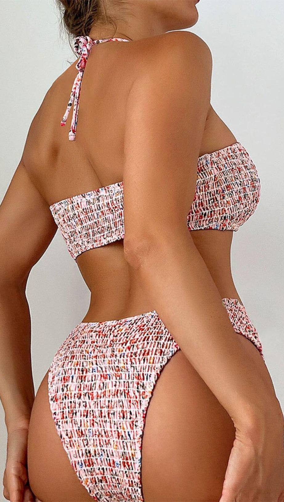 FLORAL HALTER BIKINI SUIT