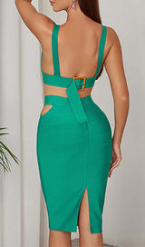 CUT OUT TWO-PIECE MIDI DRESS IN JADE