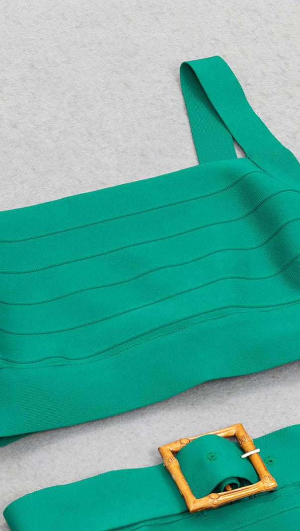 AIIZIE CUT OUT TWO-PIECE MIDI DRESS IN JADE - product image