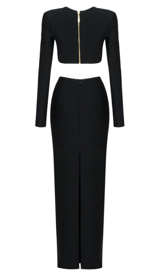 AIIZIE CUT OUT WAIST MAXI DRESS IN BLACK - product image