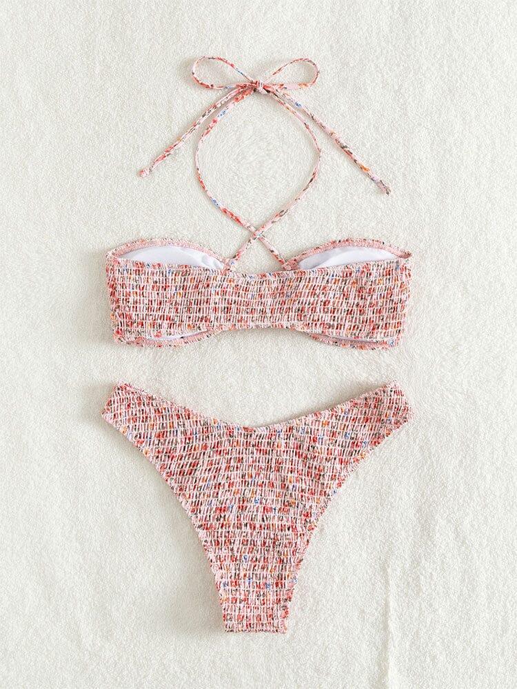 AIIZIE FLORAL HALTER BIKINI SUIT - product image