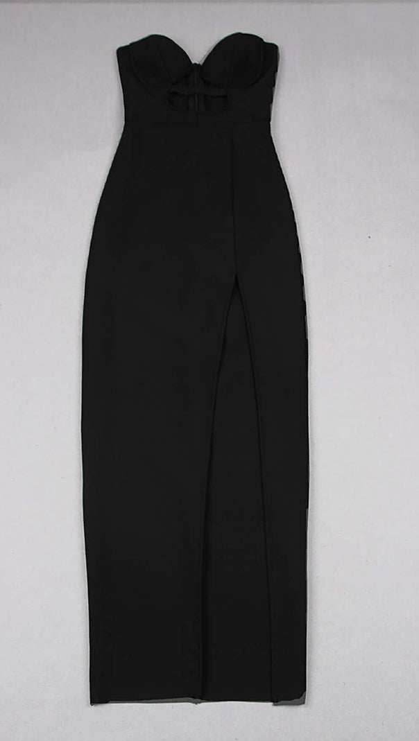 AIIZIE CUT-OUT BODYCON MAXI DRESS IN BLACK - product image