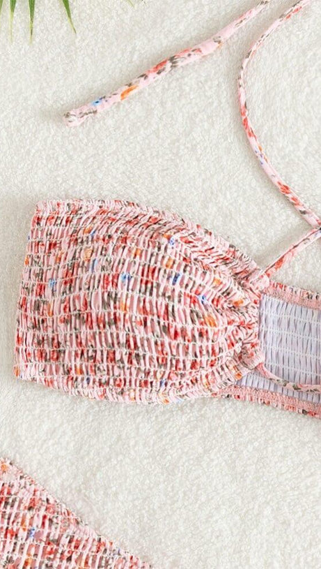 FLORAL HALTER BIKINI SUIT