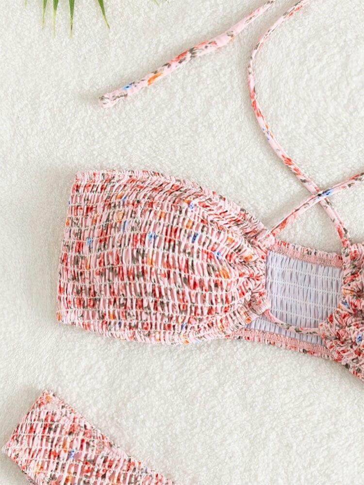 AIIZIE FLORAL HALTER BIKINI SUIT - product image