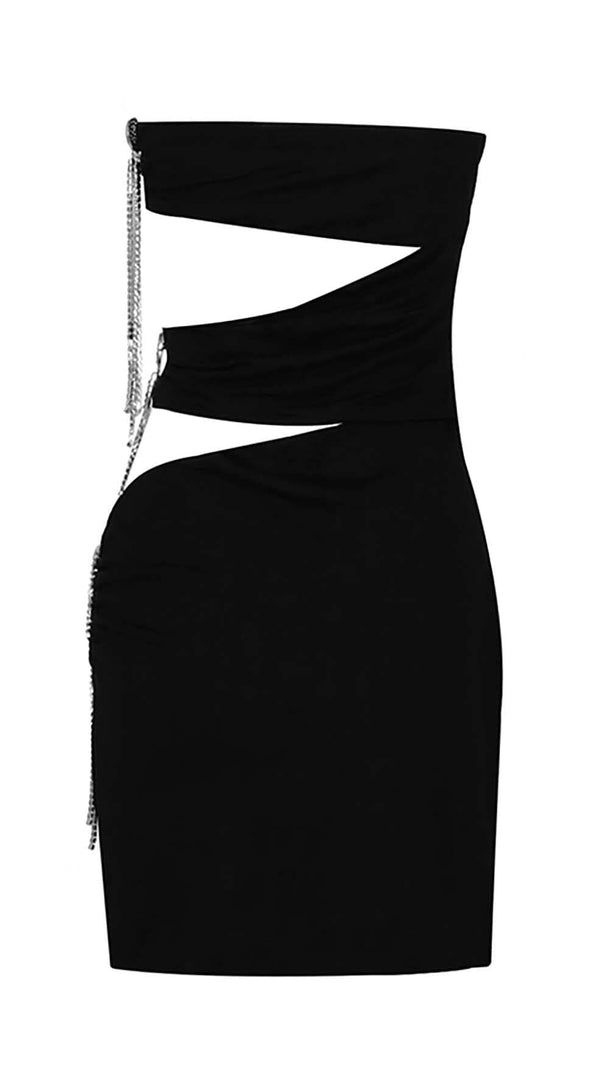AIIZIE CUTOUT BANDEAU MINI DRESS IN BLACK - product image