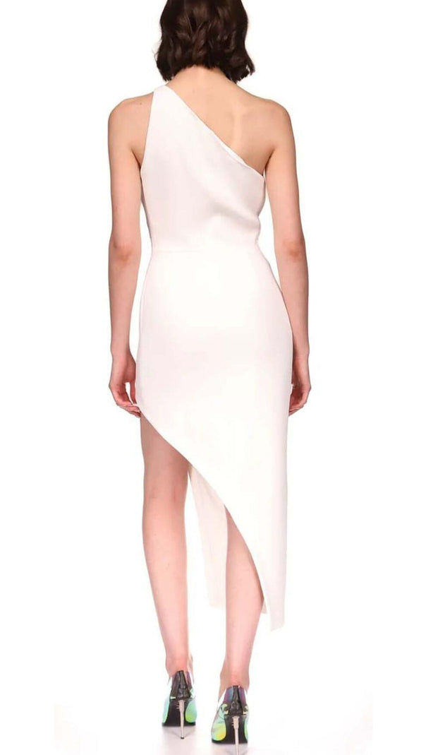 AIIZIE CUTOUT CRYSTALS HIGH-LOW DRESS IN WHITE - product image