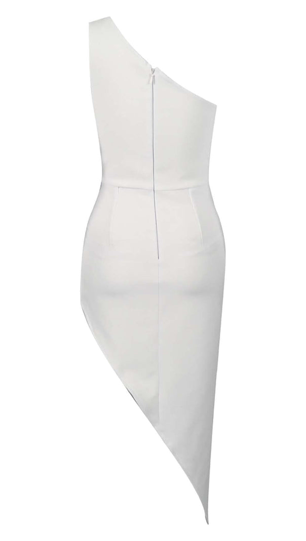 AIIZIE CUTOUT CRYSTALS HIGH-LOW DRESS IN WHITE - product image
