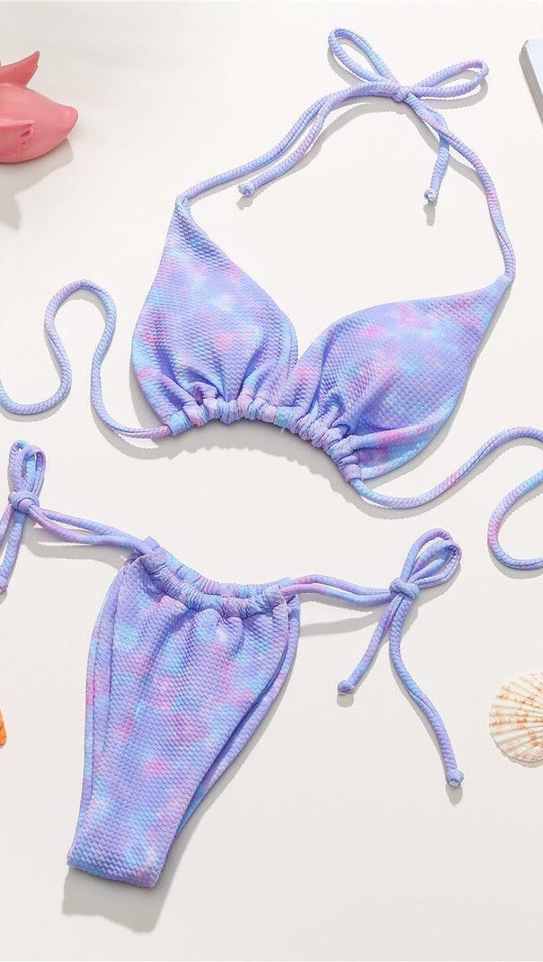 BADEANZUG MIT Batikmuster UND SCHNÜRUNG