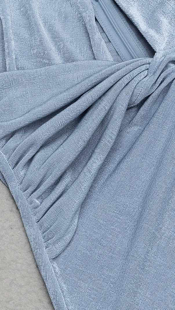 AIIZIE CUTOUT HALTER MIDI DRESS IN MISTY SKY - product image