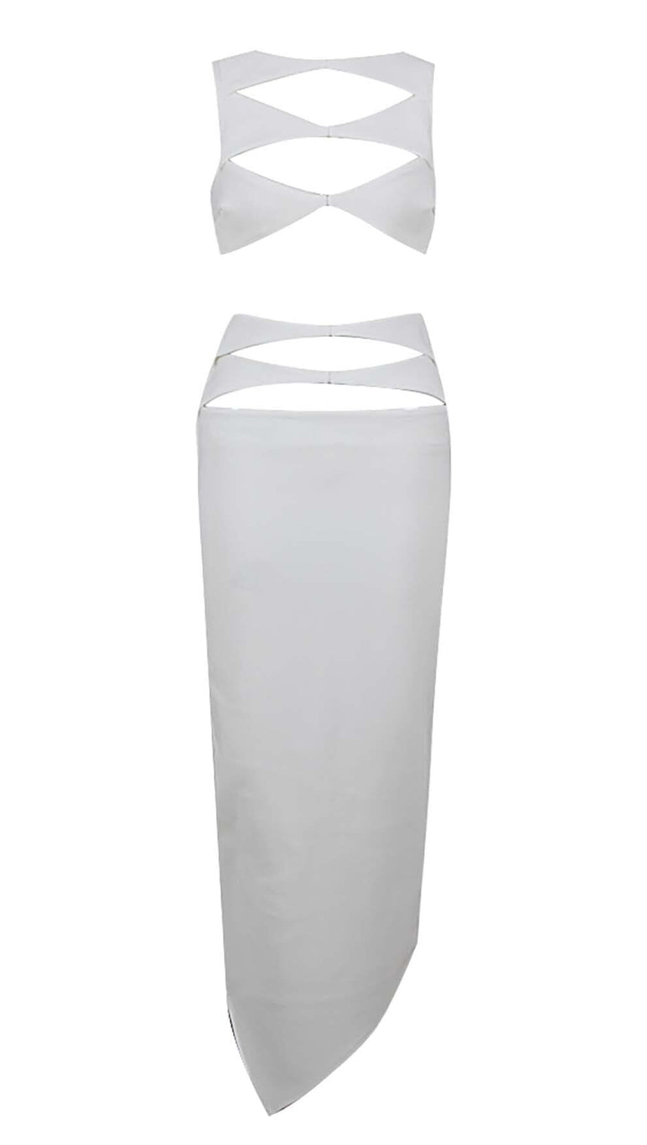 CUTOUT TWO PIECES SUIT IN WHITE