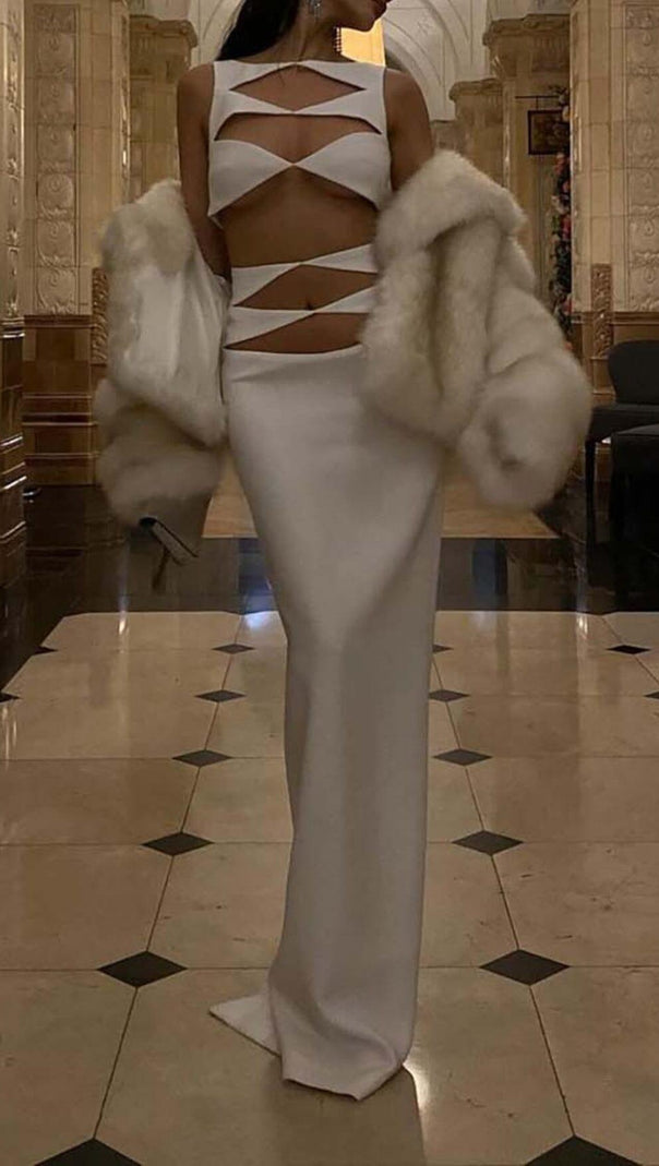 AIIZIE CUTOUT TWO PIECES SUIT IN WHITE - product image