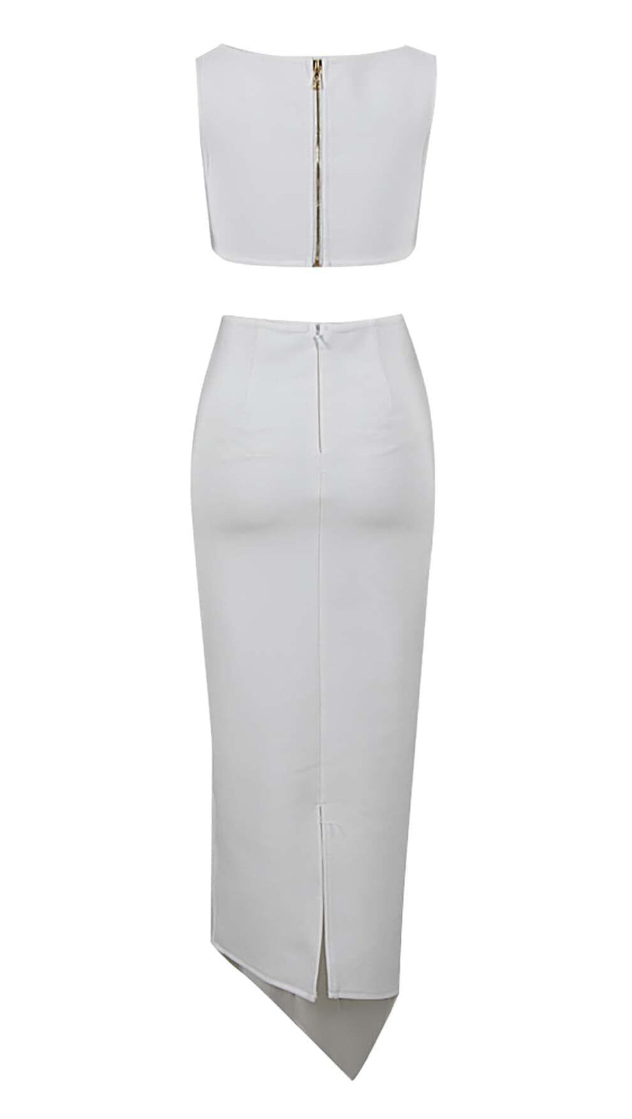 CUTOUT TWO PIECES SUIT IN WHITE