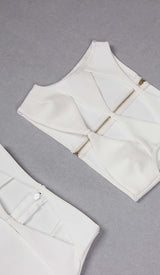 CUTOUT TWO PIECES SUIT IN WHITE