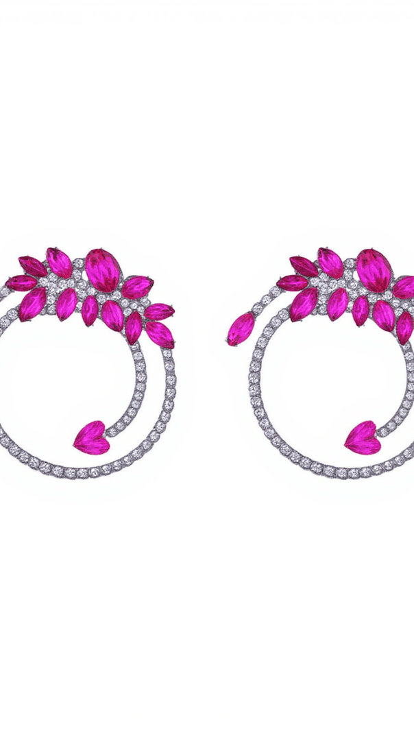 AIIZIE OPAL CRYSTAL CIRCLE EARRINGS - product image