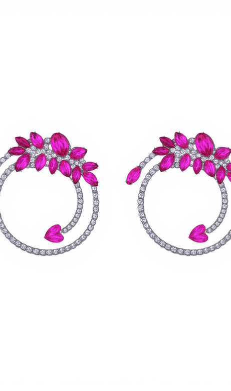 Opal Crystal Circle Earrings
