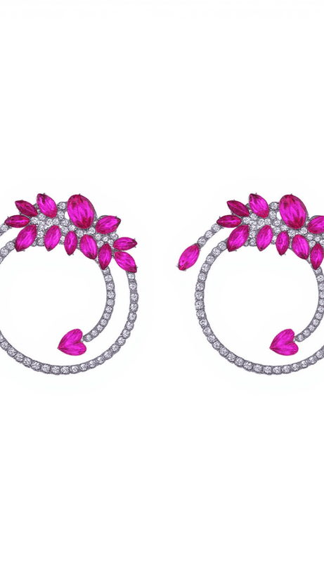 OPAL CRYSTAL CIRCLE EARRINGS