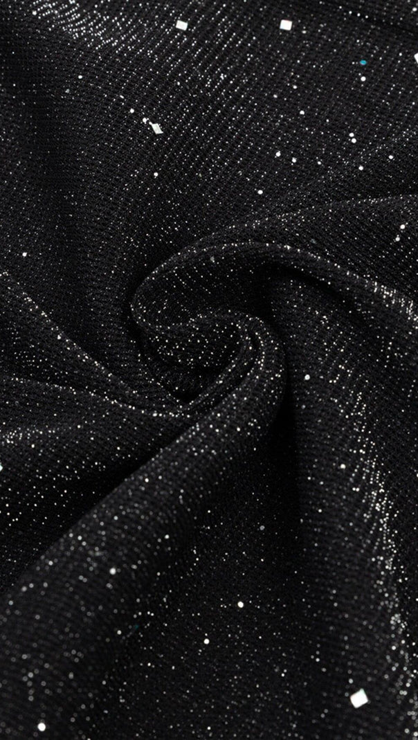 AIIZIE DIAMANTE MESH JUMPSUIT IN BLACK - product image