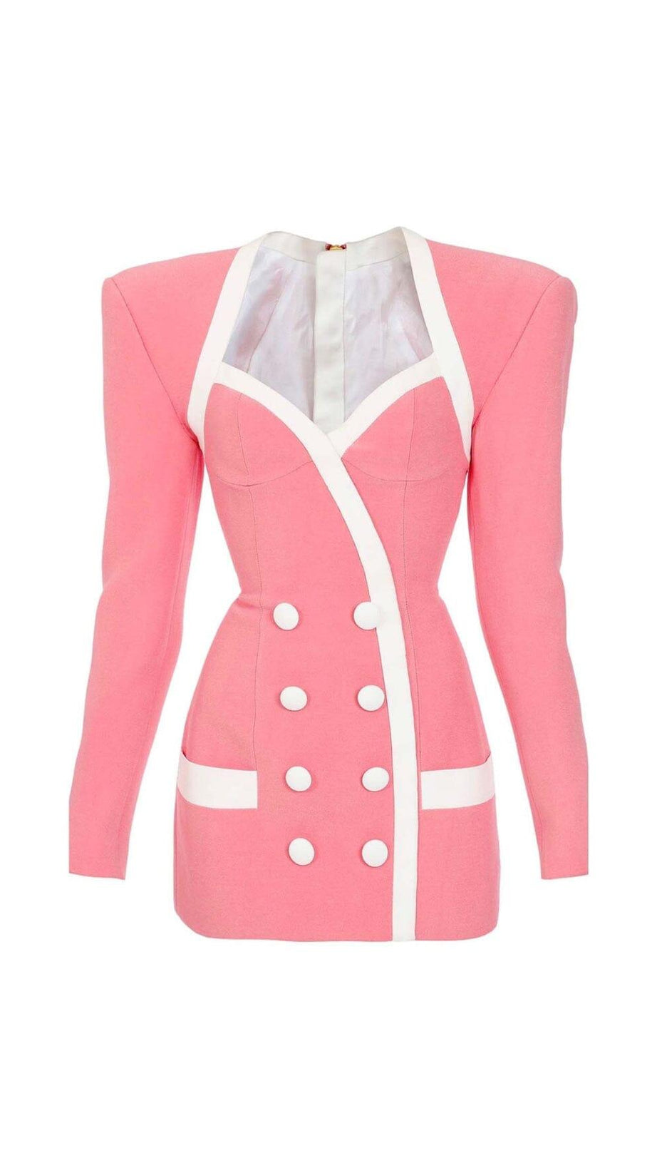 DOUBLE-BREASTED BLAZER DRESS IN PINK