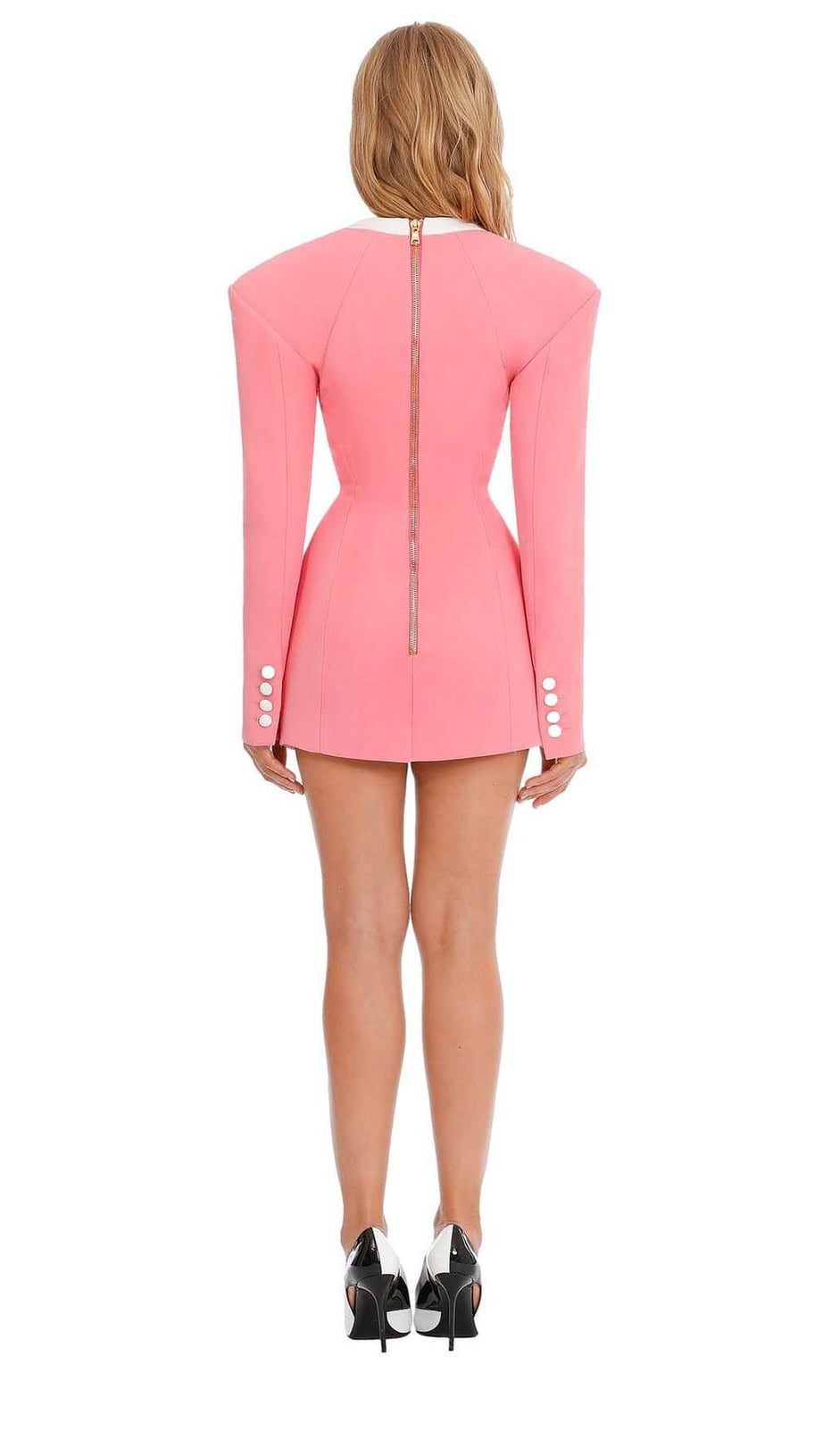 DOUBLE-BREASTED BLAZER DRESS IN PINK