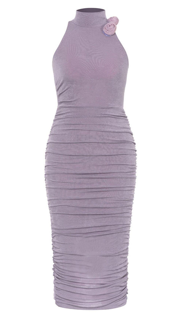 AIIZIE EMBELLISHED BANDAGE MIDI DRESS IN LAVENDER - product image