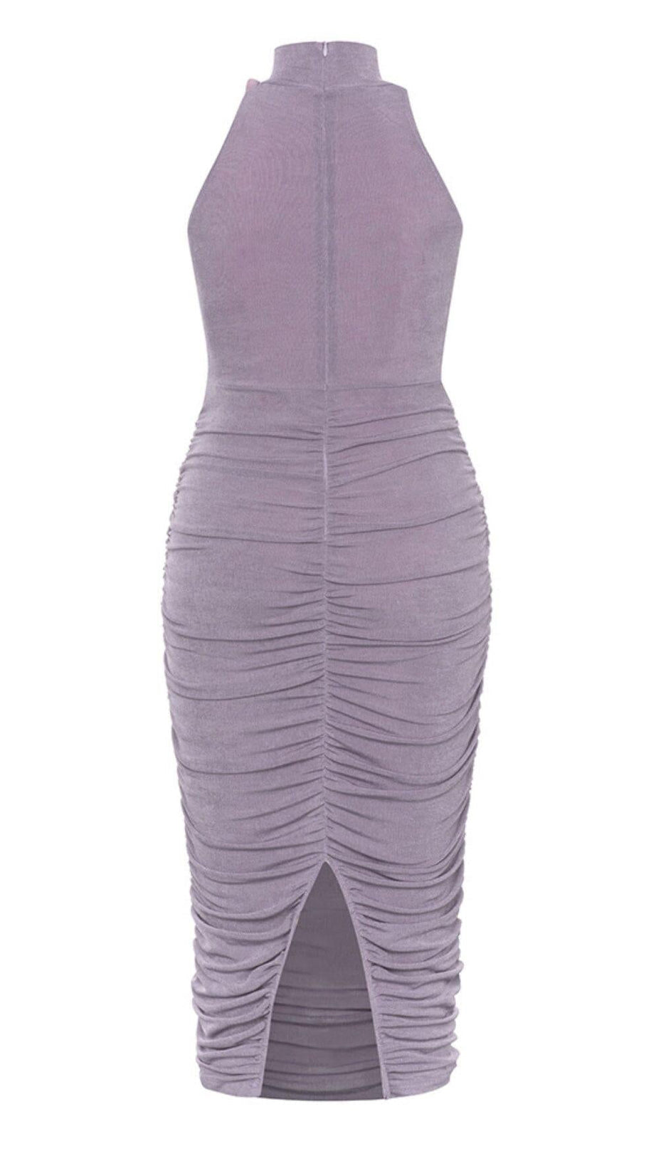 EMBELLISHED BANDAGE MIDI DRESS IN LAVENDER